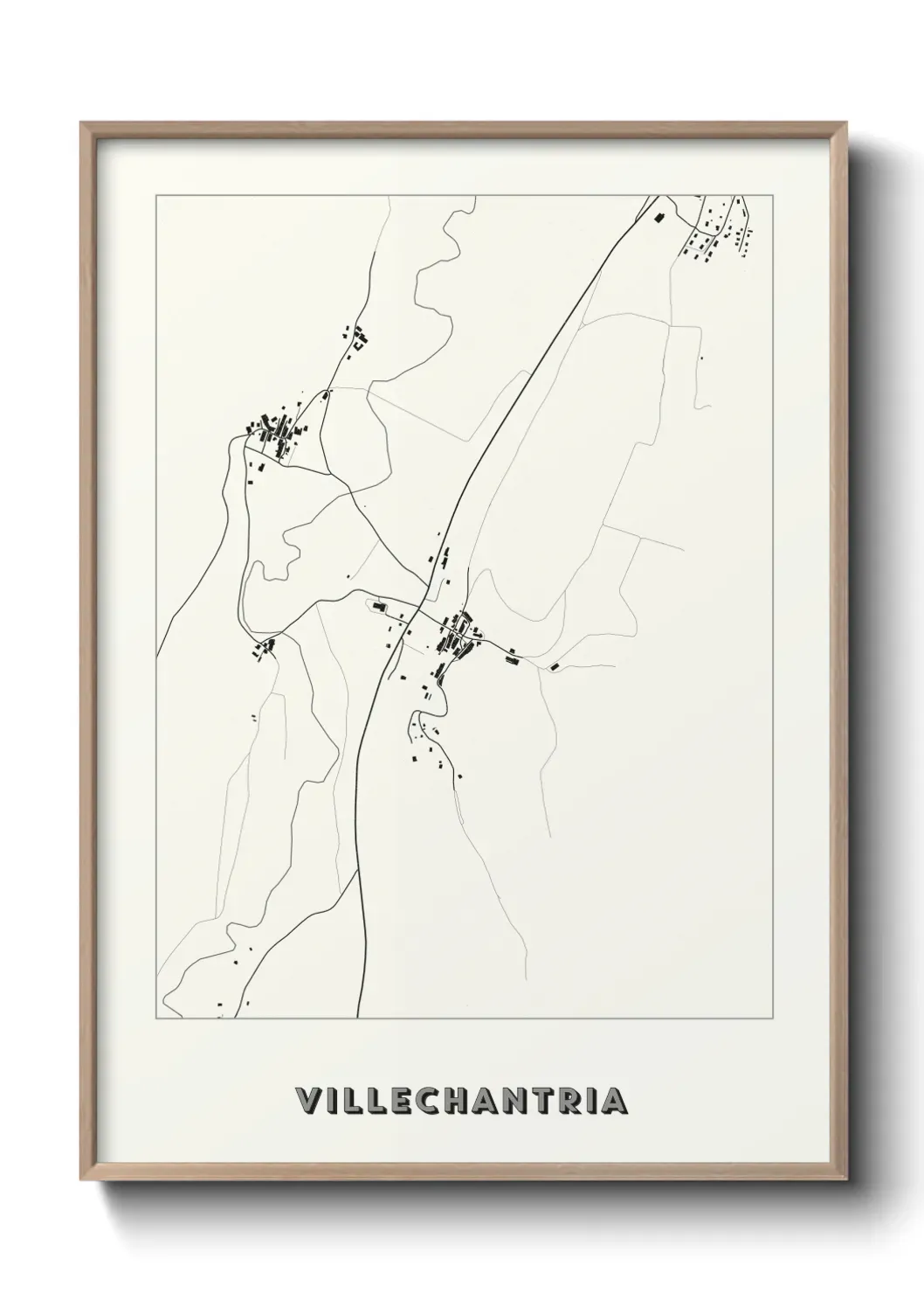 Un poster carte Villechantria