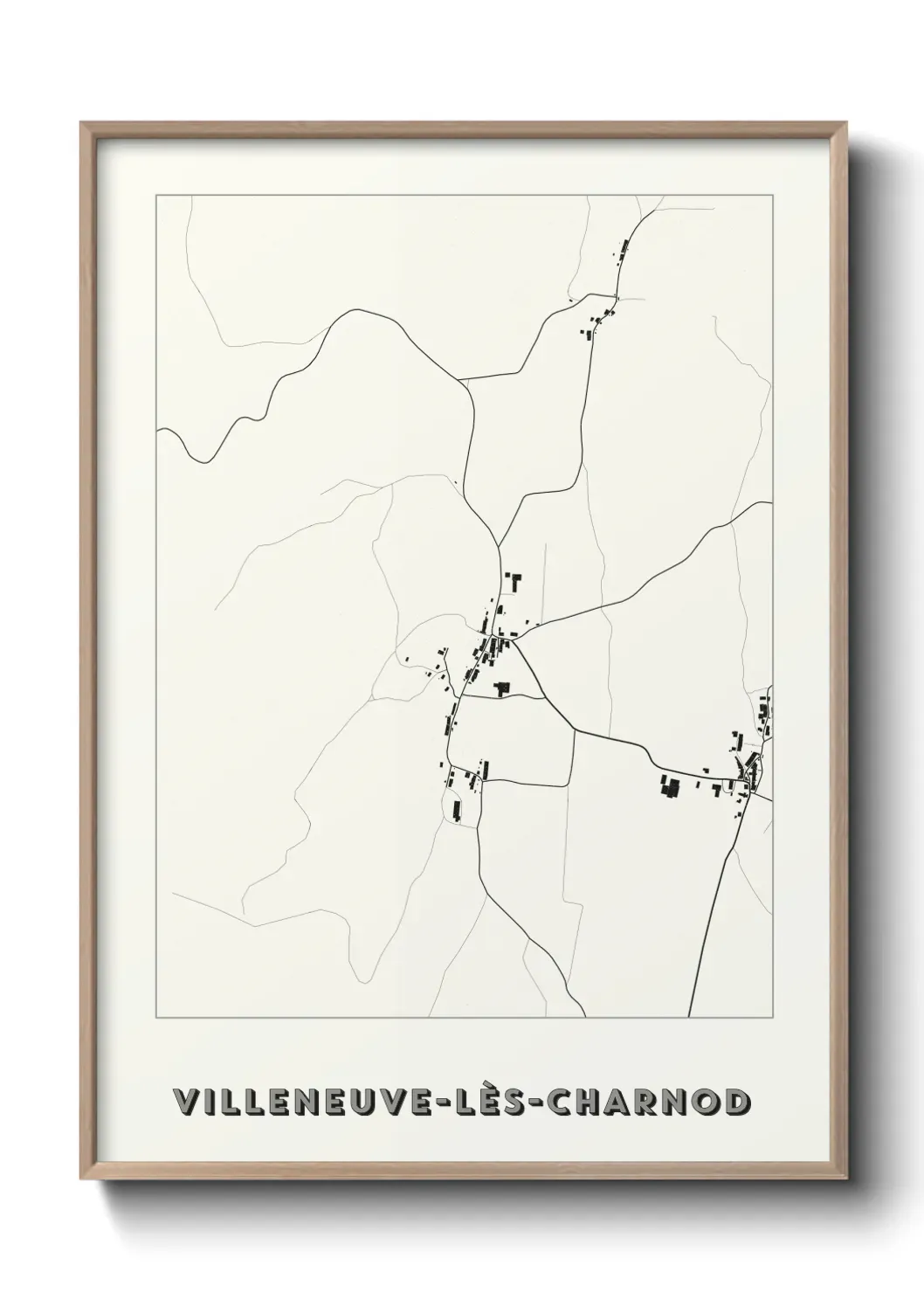 Un poster carte Villeneuve-lès-Charnod