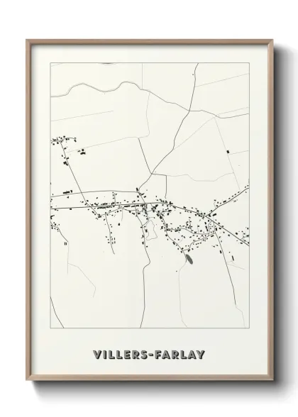 Une affiche de carte sur Villers-Farlay