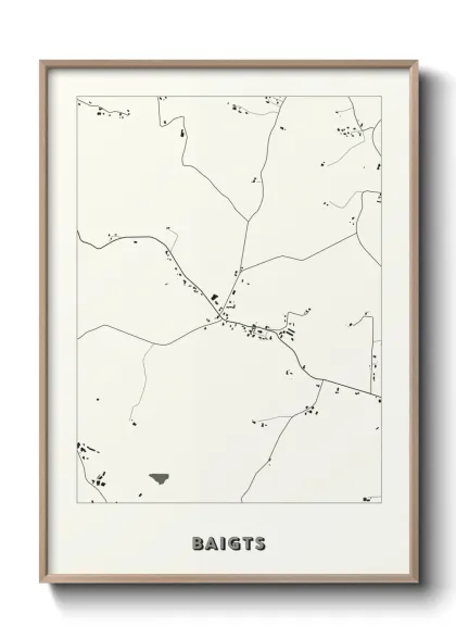 Une affiche de carte sur Baigts