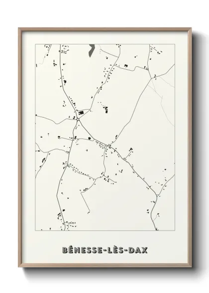 Une affiche de carte sur Bénesse-lès-Dax