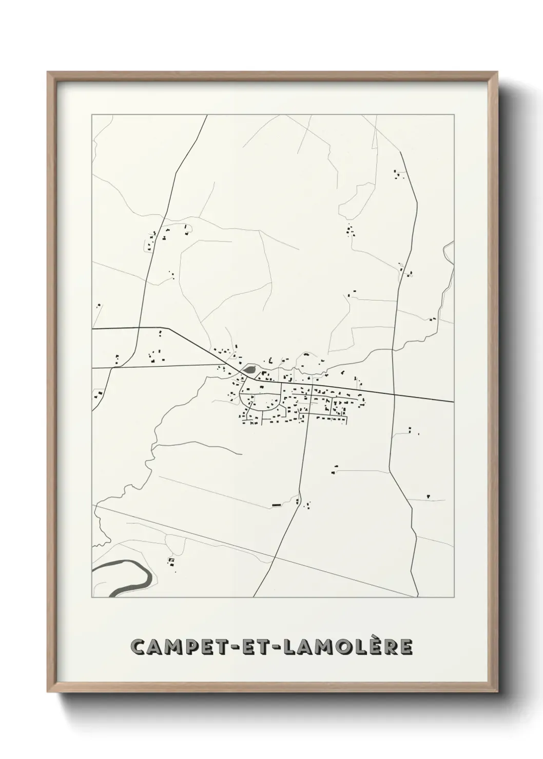 Un poster carte Campet-et-Lamolère