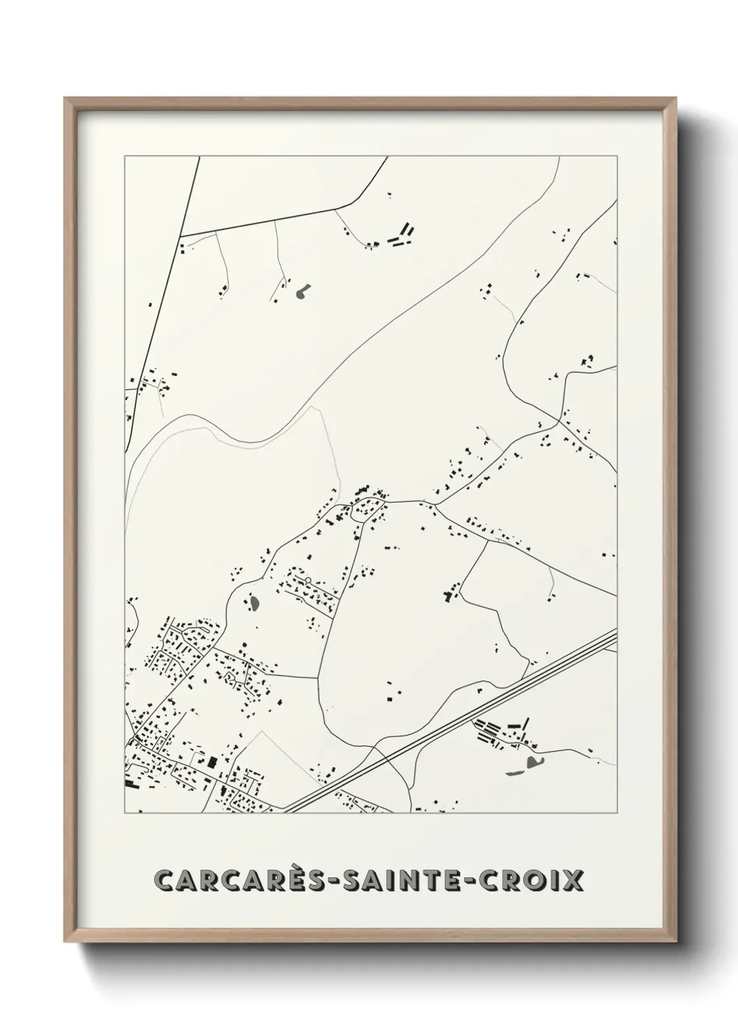Un poster carte Carcarès-Sainte-Croix