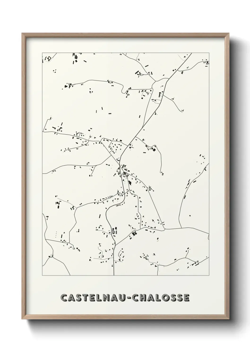 Un poster carte Castelnau-Chalosse