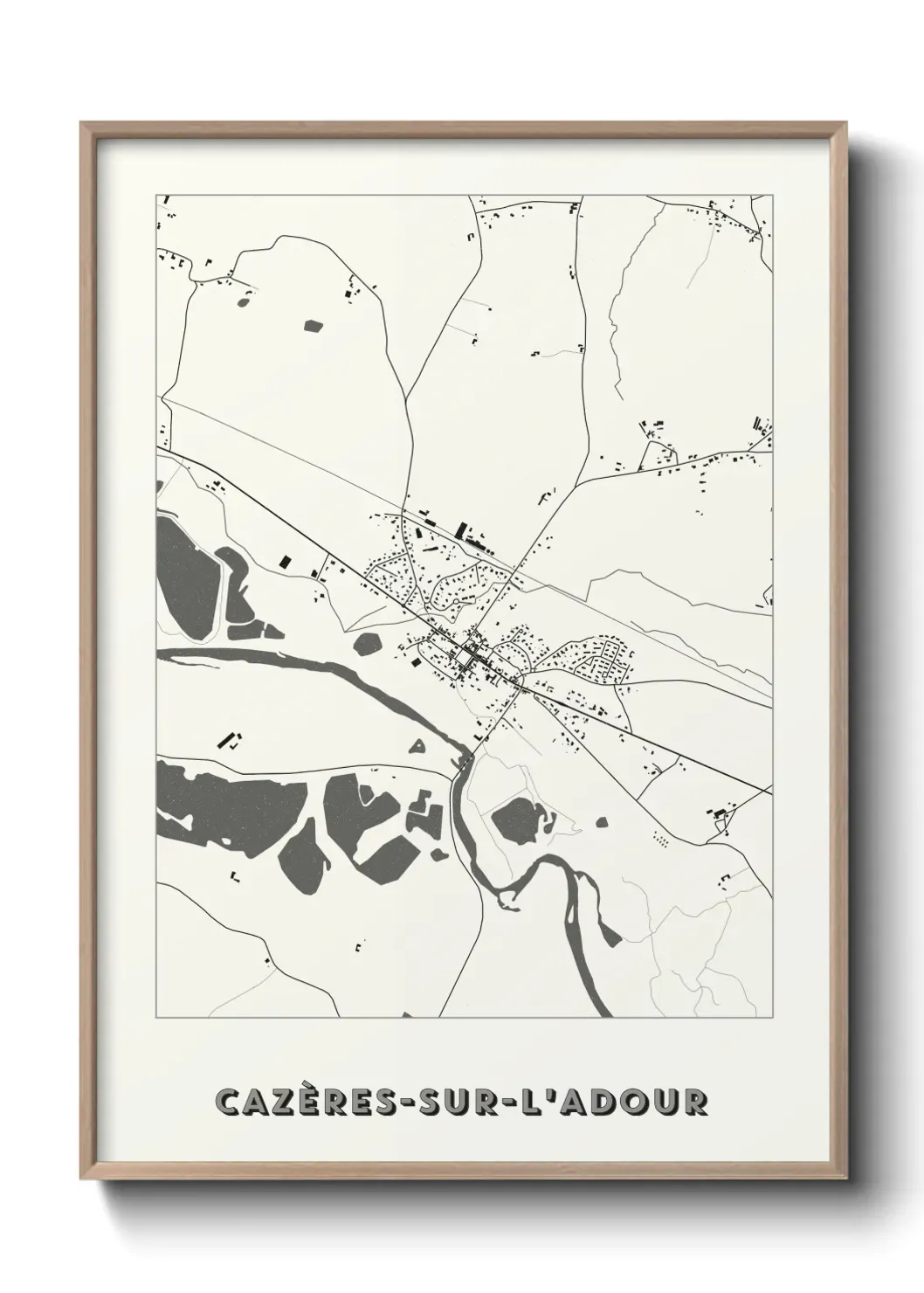 Un poster carte Cazères-sur-l'Adour
