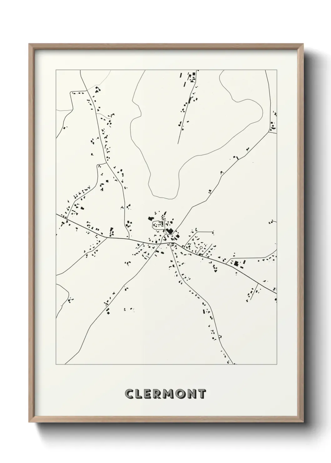 Un poster carte Clermont