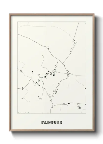 Une affiche de carte sur Fargues