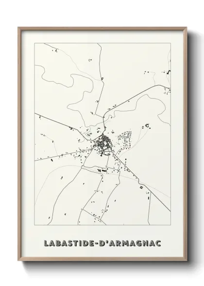 Une affiche de carte sur Labastide-d'Armagnac