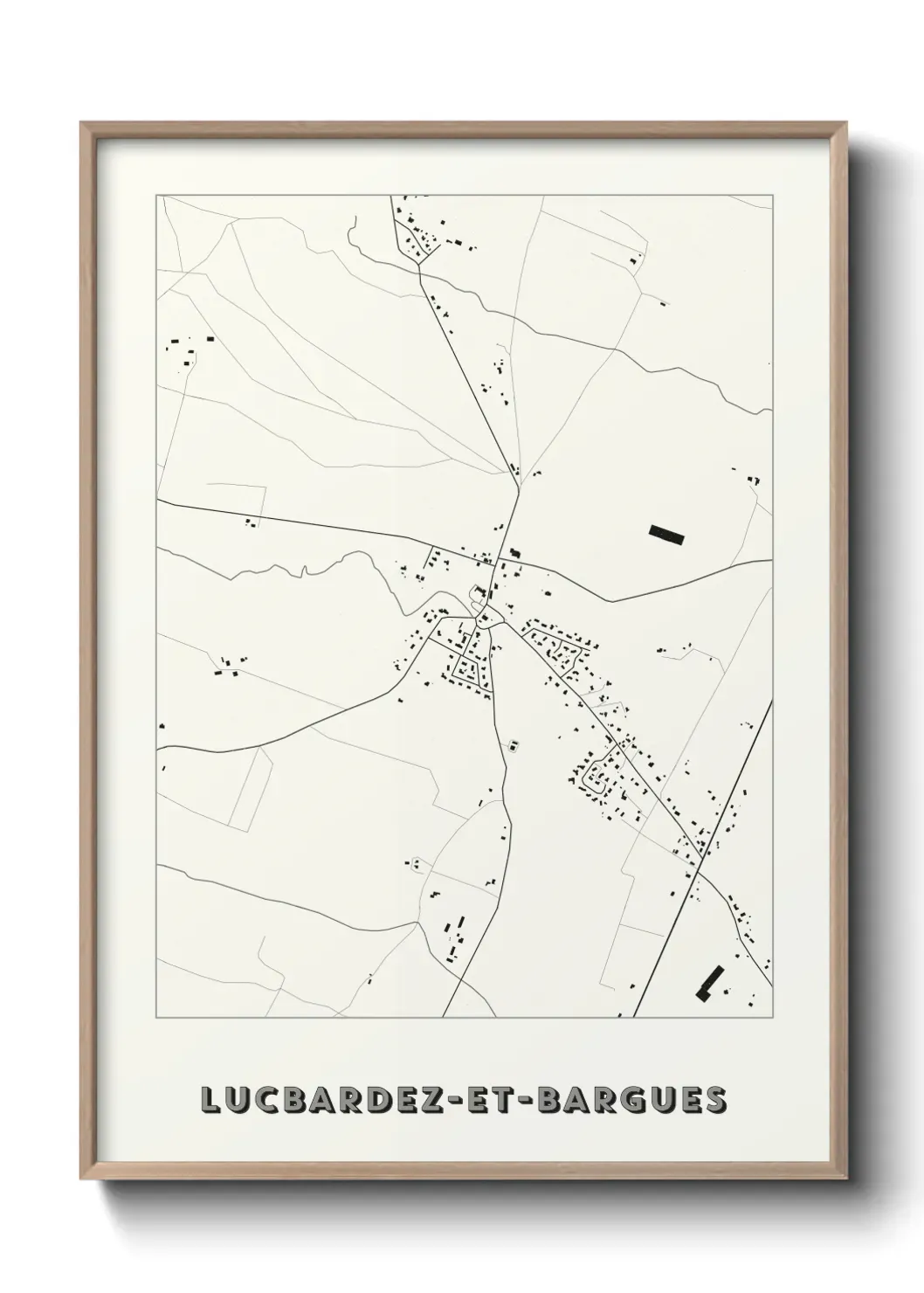 Un poster carte Lucbardez-et-Bargues