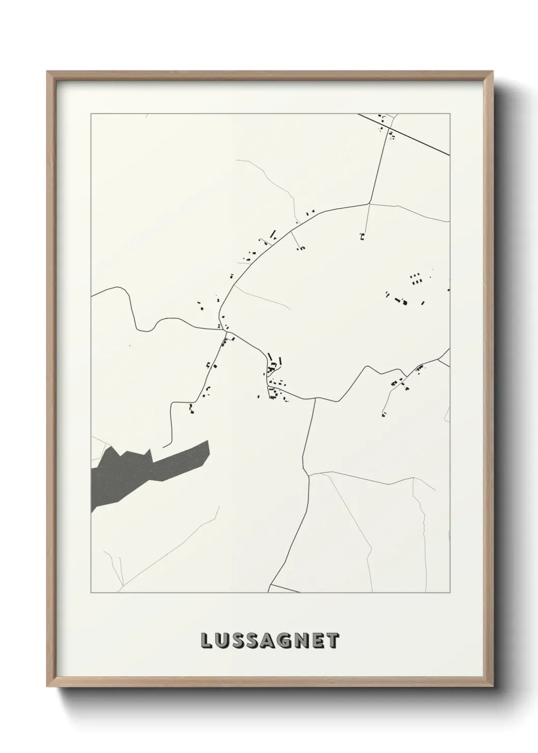 Un poster carte Lussagnet
