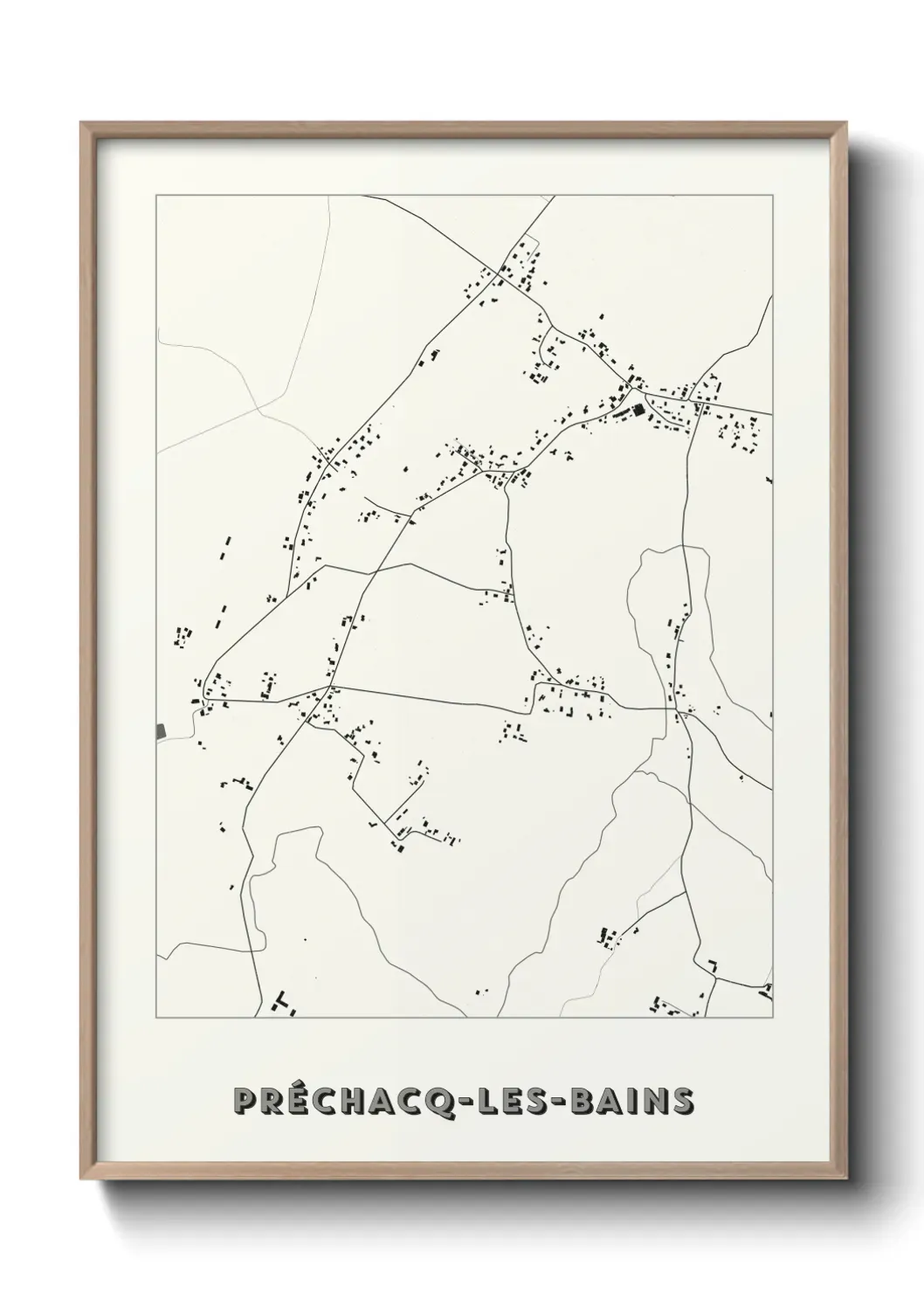 Un poster carte Préchacq-les-Bains