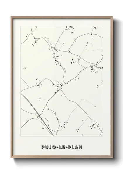 Une affiche de carte sur Pujo-le-Plan