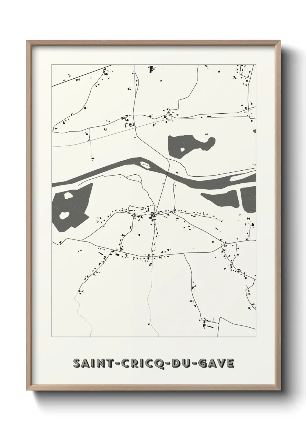 Un poster carte Saint-Cricq-du-Gave