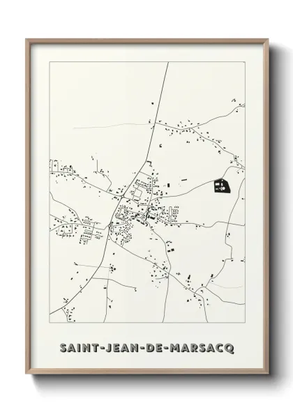 Une affiche de carte sur Saint-Jean-de-Marsacq