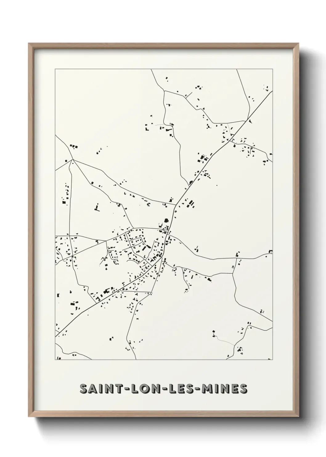 Un poster carte Saint-Lon-les-Mines