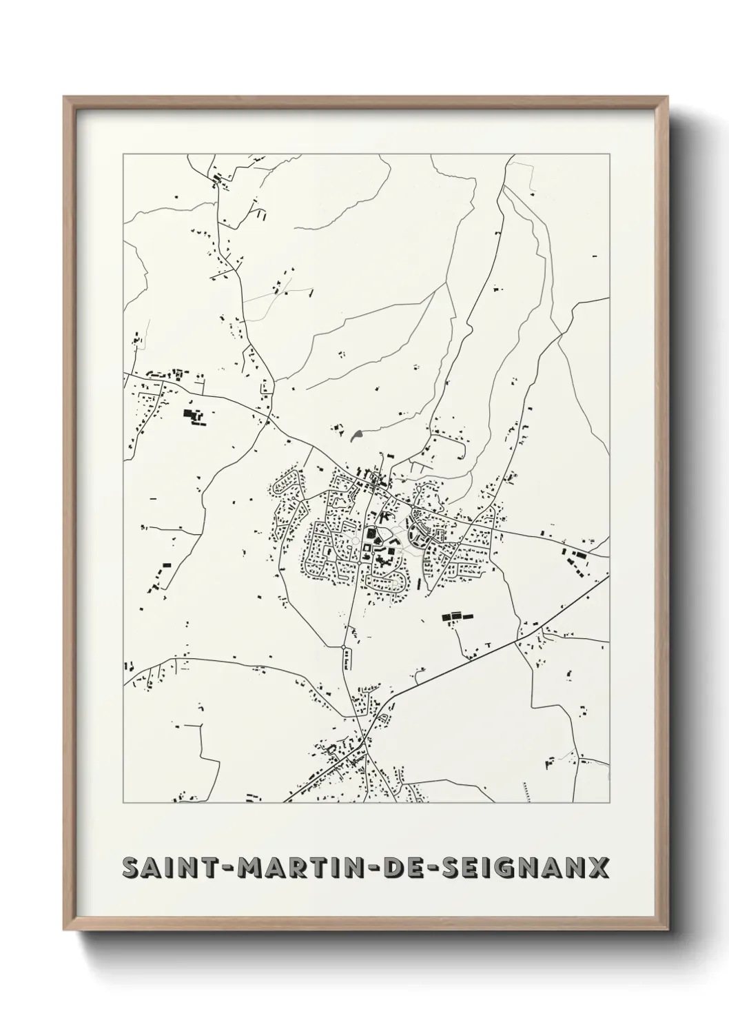 Un poster carte Saint-Martin-de-Seignanx