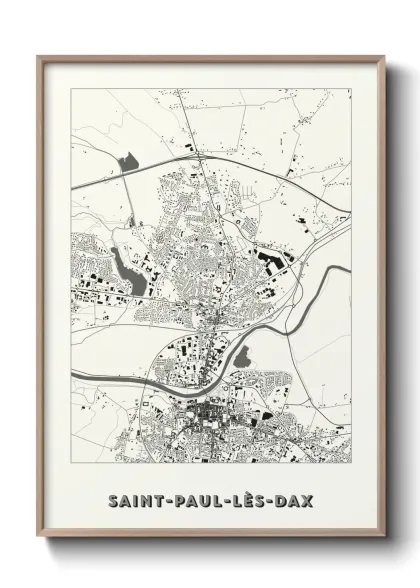 Une affiche de carte sur Saint-Paul-lès-Dax