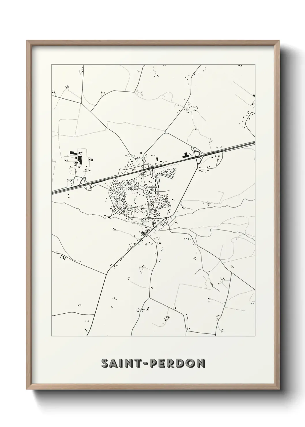 Un poster carte Saint-Perdon