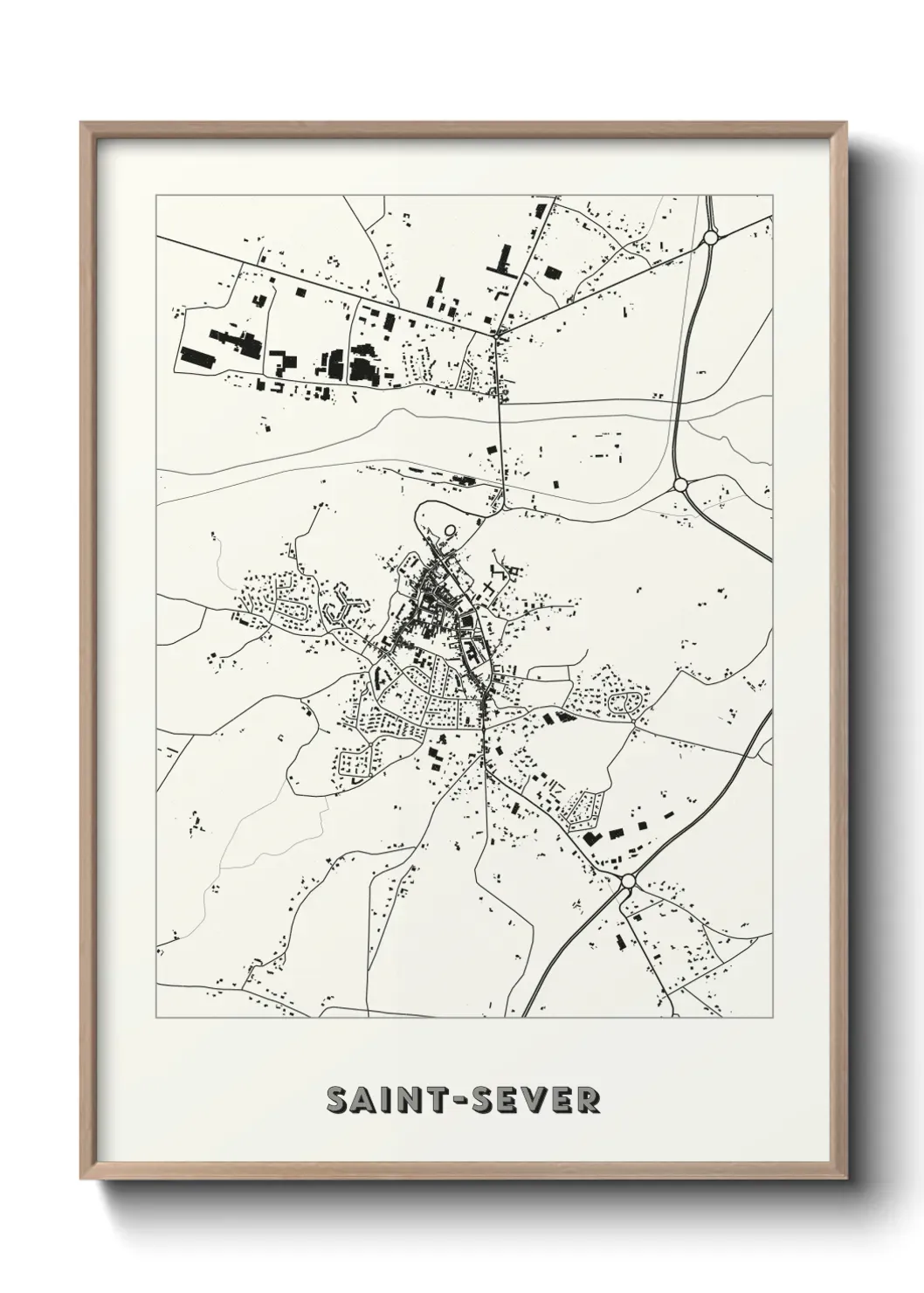 Un poster carte Saint-Sever