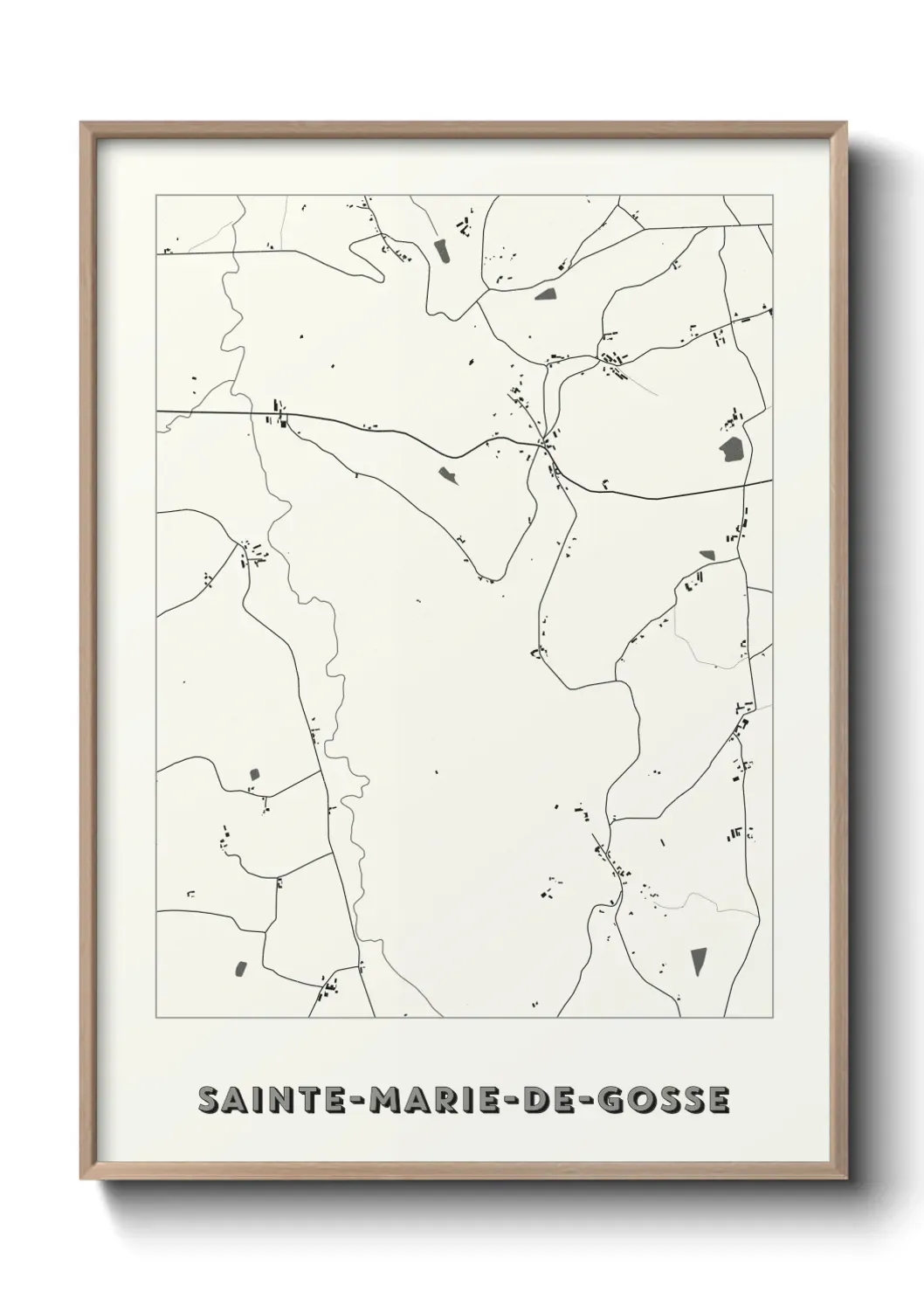 Un poster carte Sainte-Marie-de-Gosse