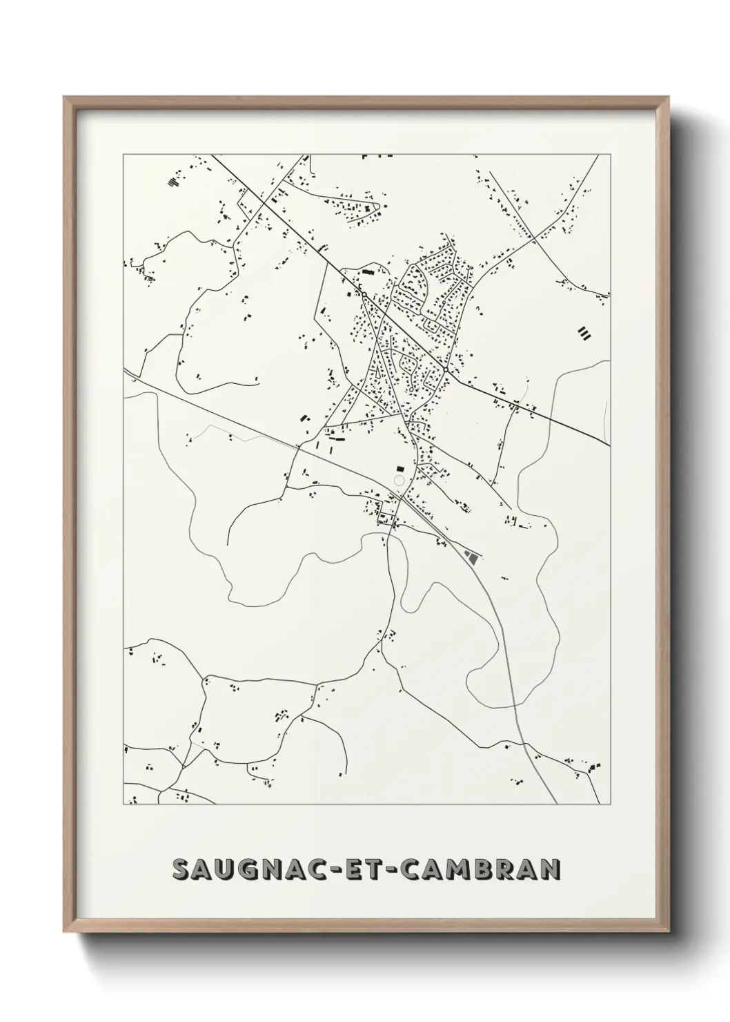 Un poster carte Saugnac-et-Cambran