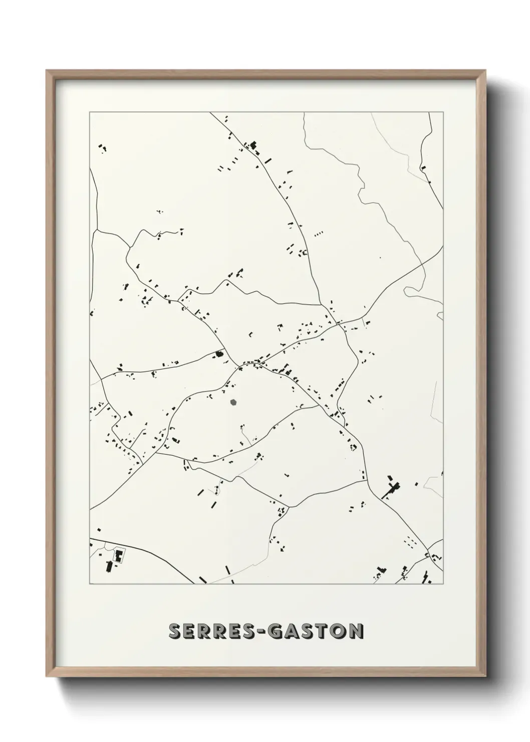 Un poster carte Serres-Gaston