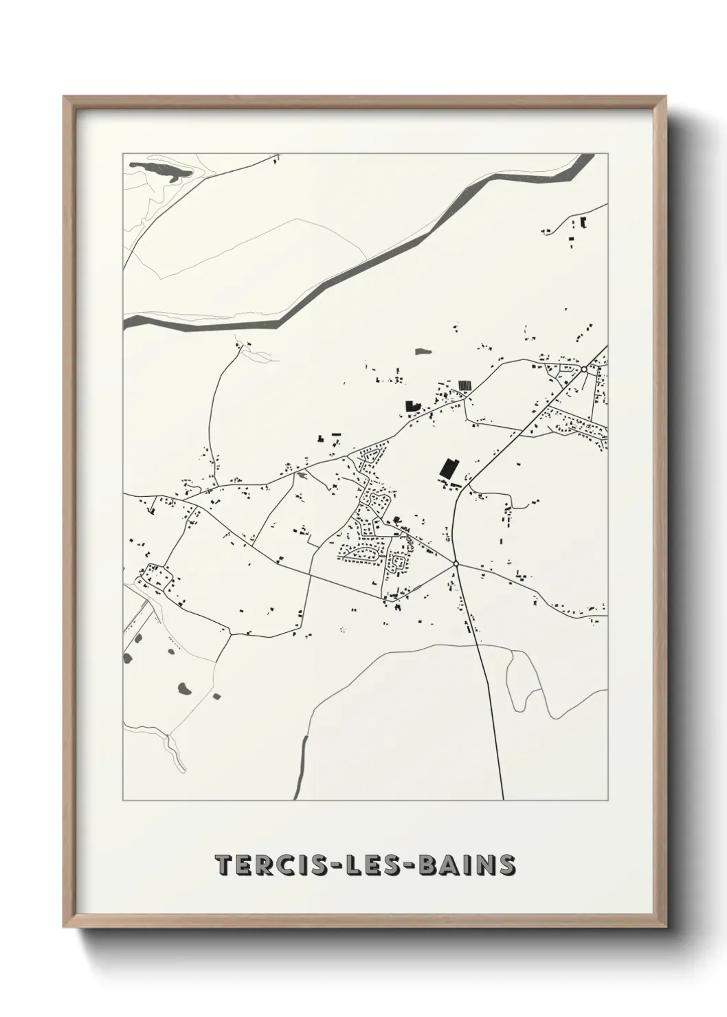 Un poster carte Tercis-les-Bains
