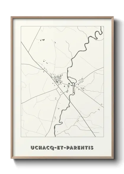 Une affiche de carte sur Uchacq-et-Parentis