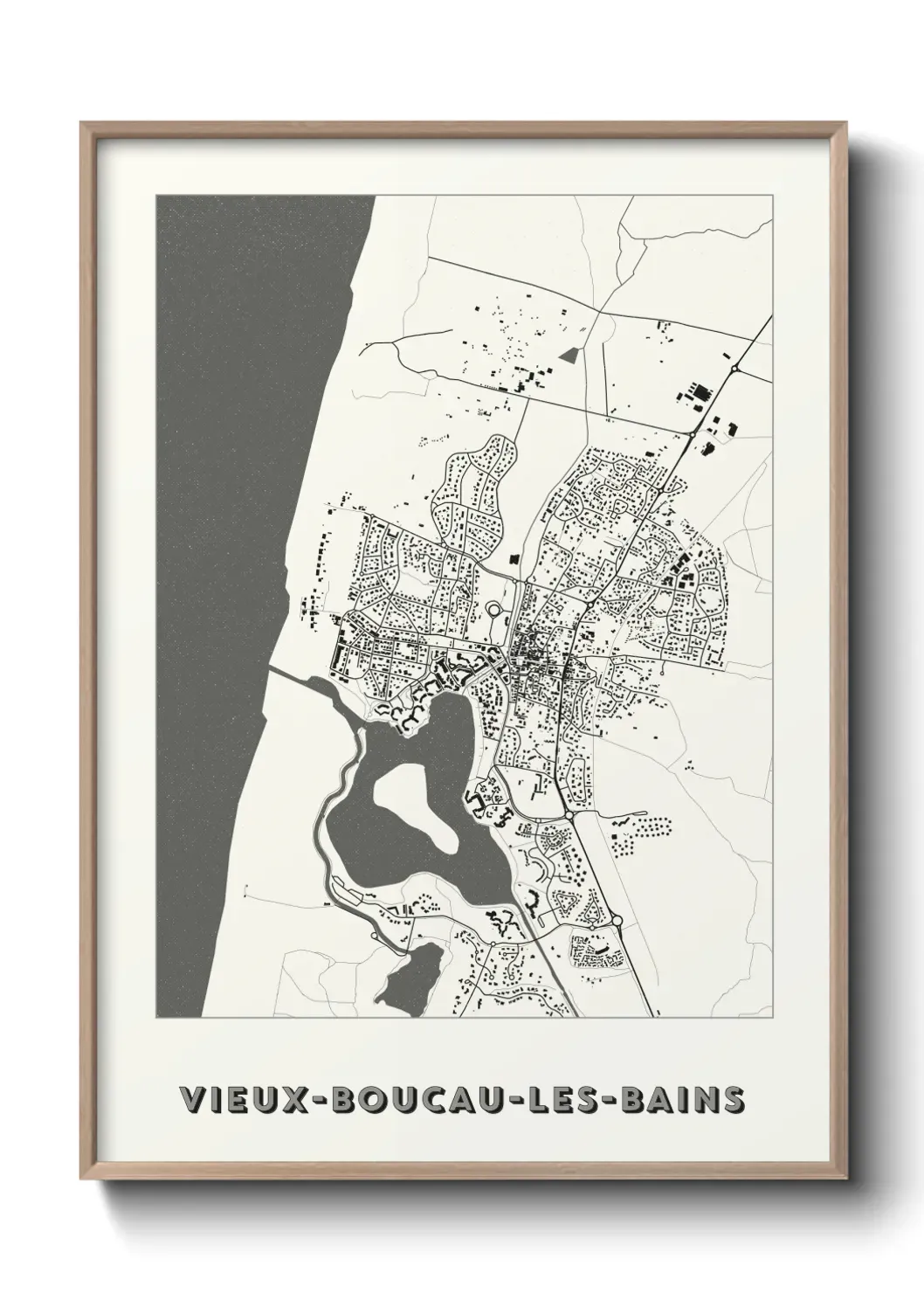 Un poster carte Vieux-Boucau-les-Bains
