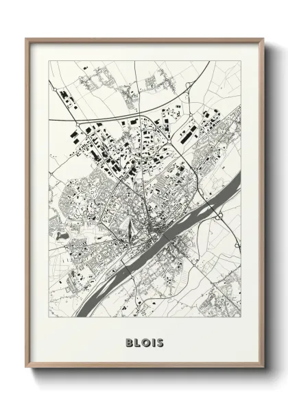 Une affiche de carte sur Blois
