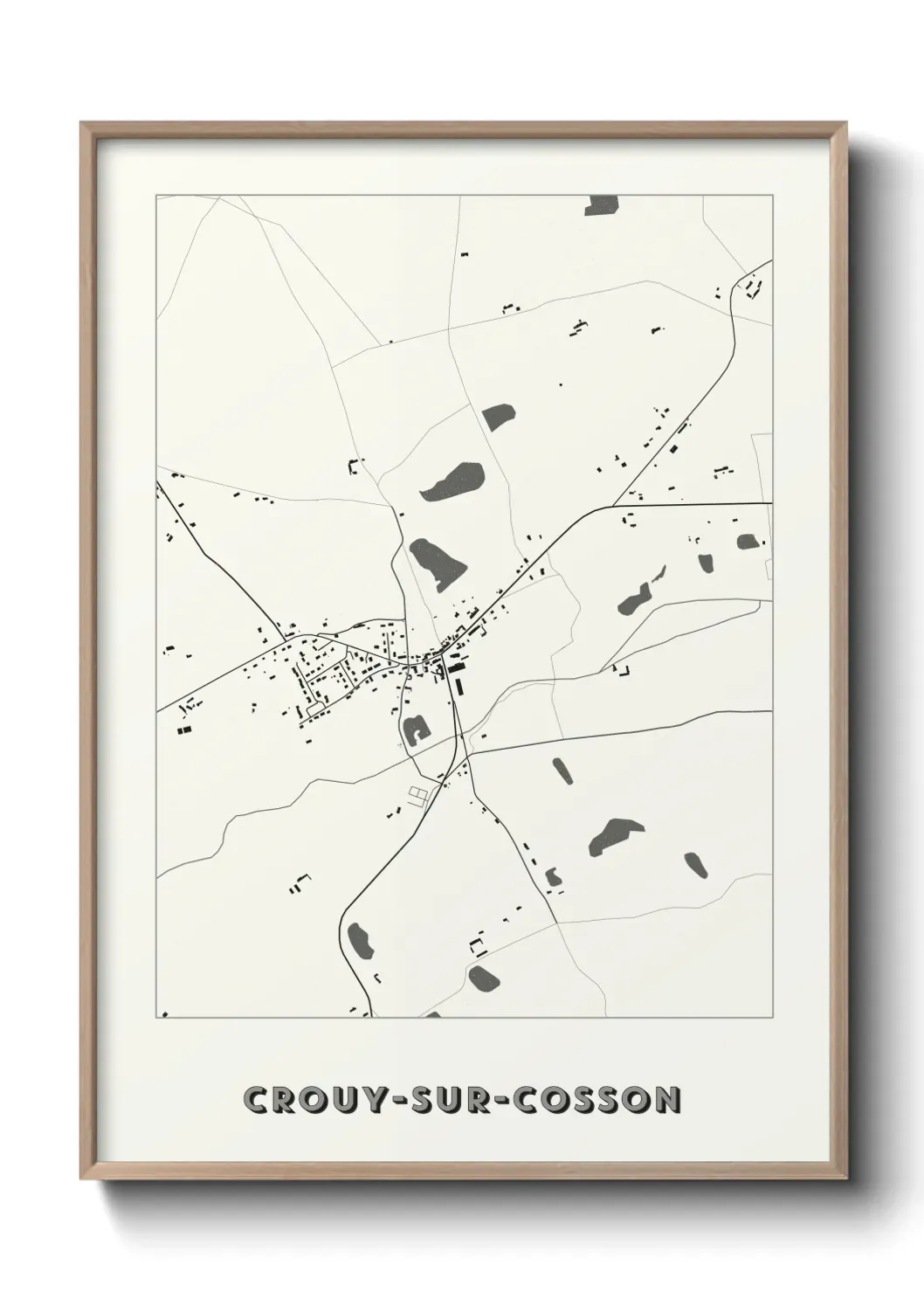 Un poster carte Crouy-sur-Cosson
