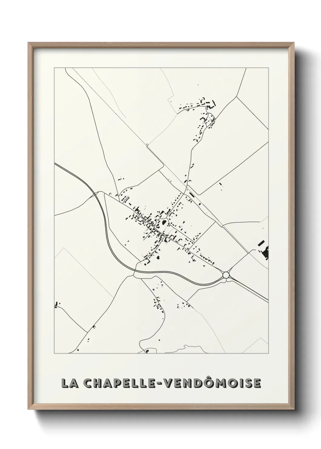 Un poster carte La Chapelle-Vendômoise