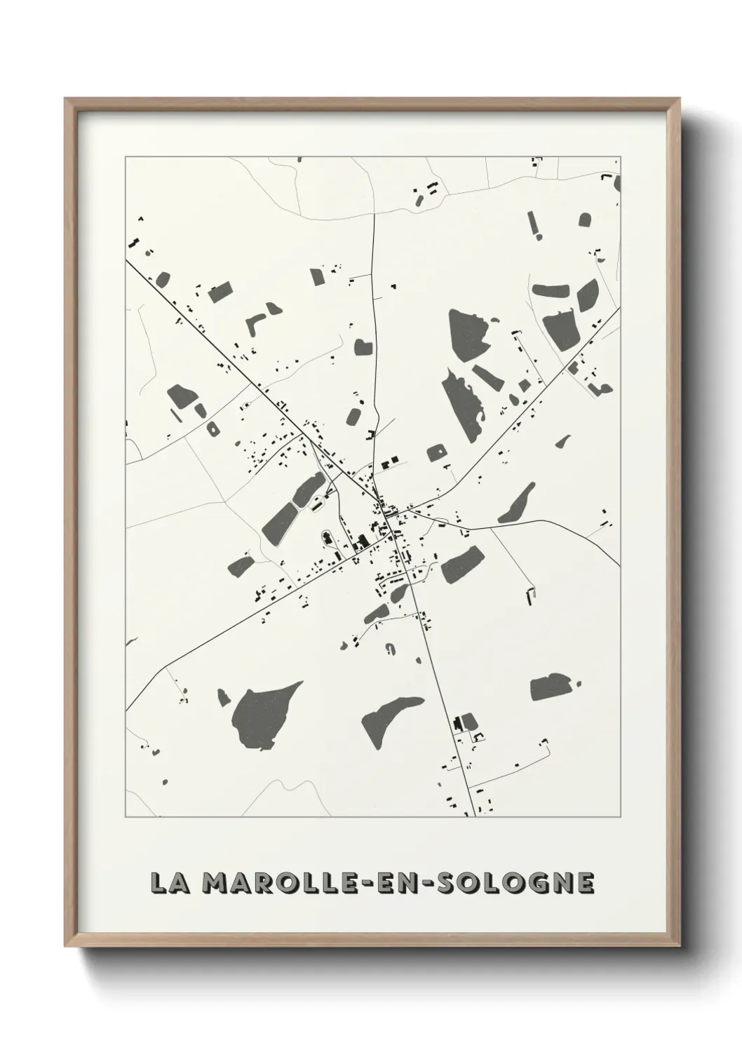 Un poster carte La Marolle-en-Sologne