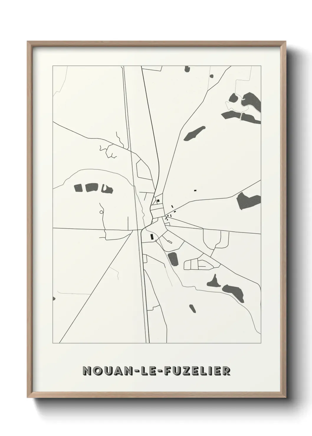 Un poster carte Nouan-le-Fuzelier