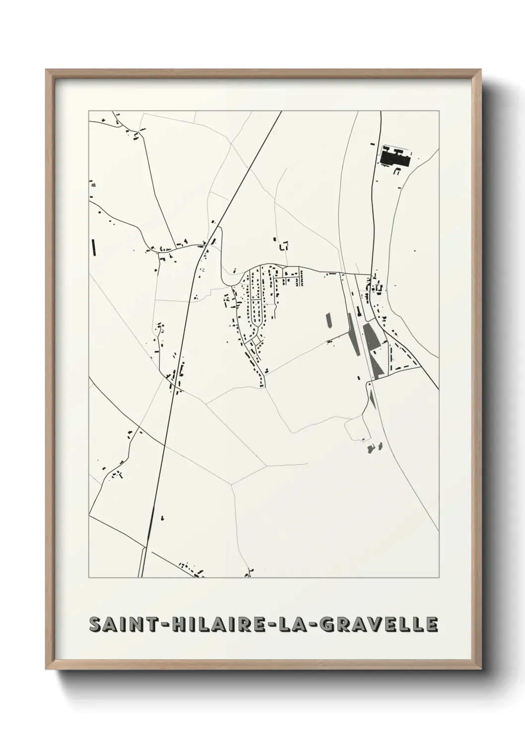 Un poster carte Saint-Hilaire-la-Gravelle