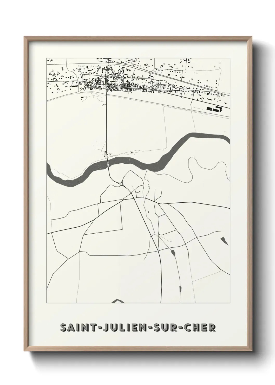 Un poster carte Saint-Julien-sur-Cher