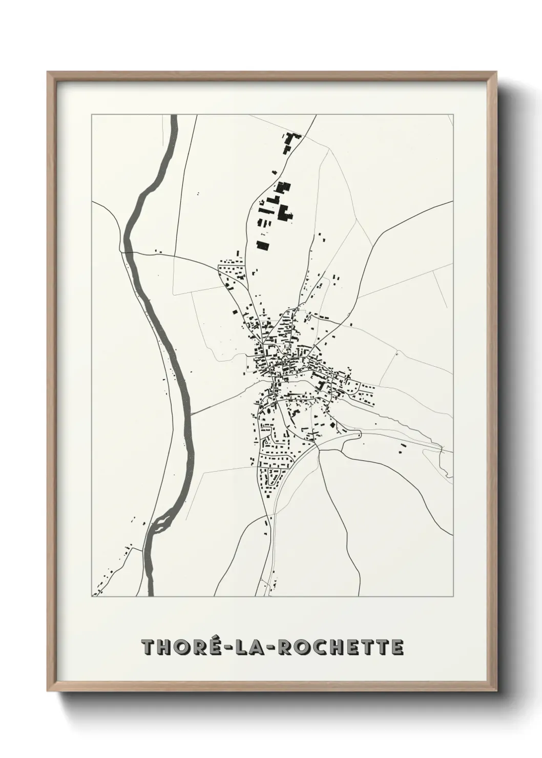 Un poster carte Thoré-la-Rochette