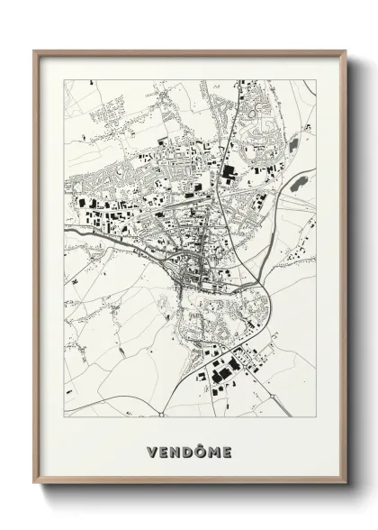 Une affiche de carte sur Vendôme