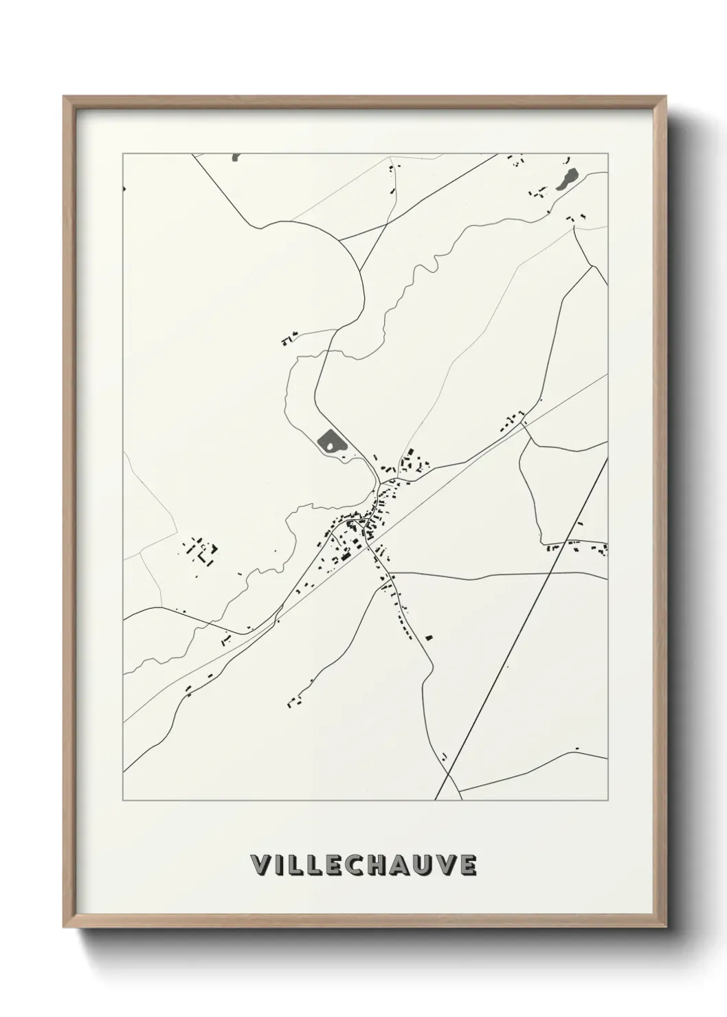 Un poster carte Villechauve