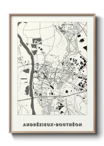 Une affiche de carte sur Andrézieux-Bouthéon