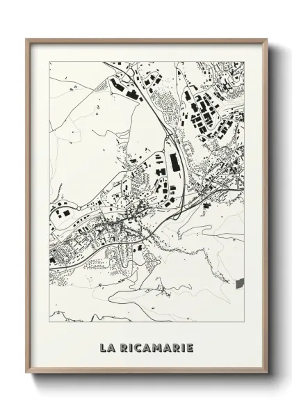 Une affiche de carte sur La Ricamarie