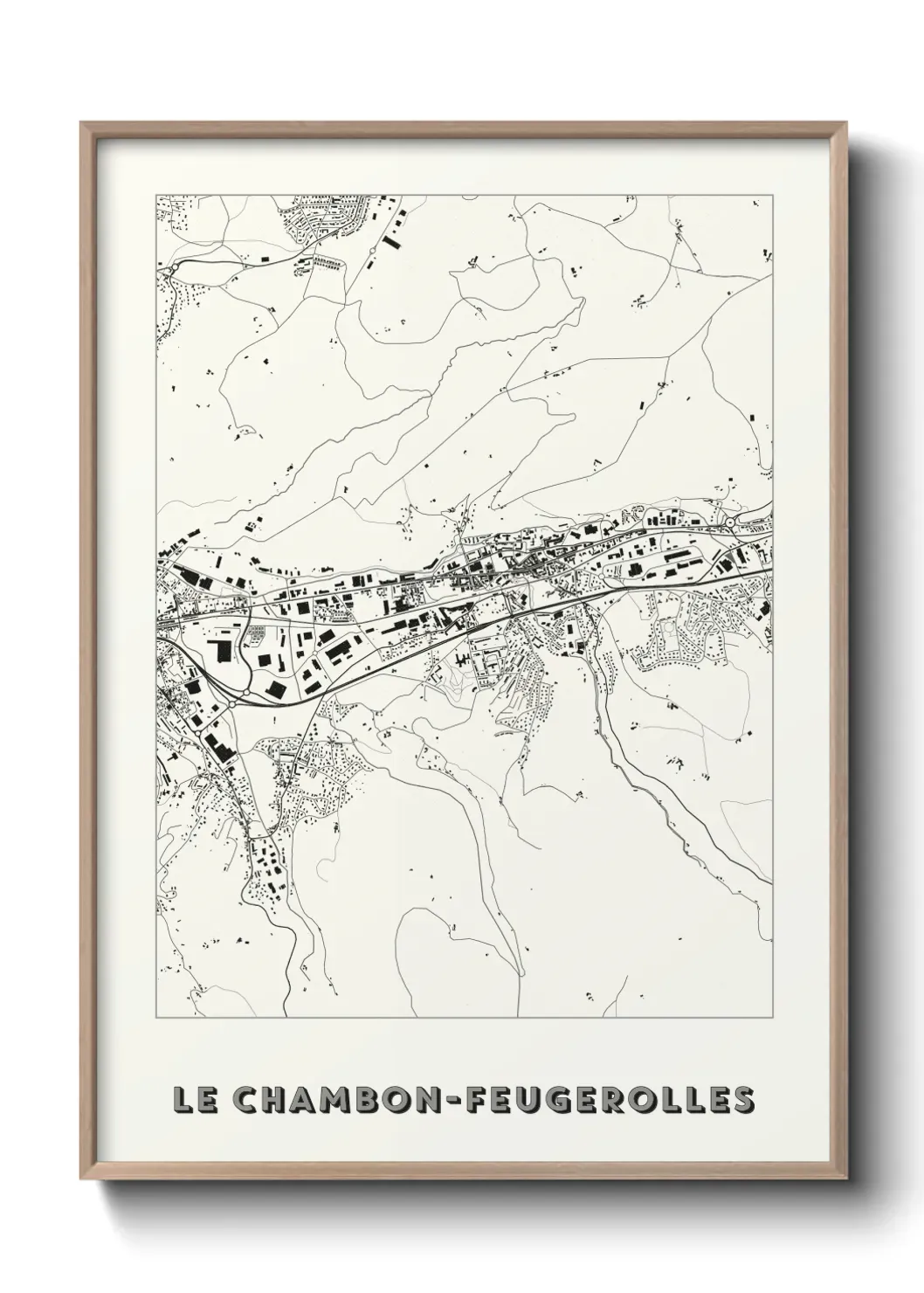 Un poster carte Le Chambon-Feugerolles