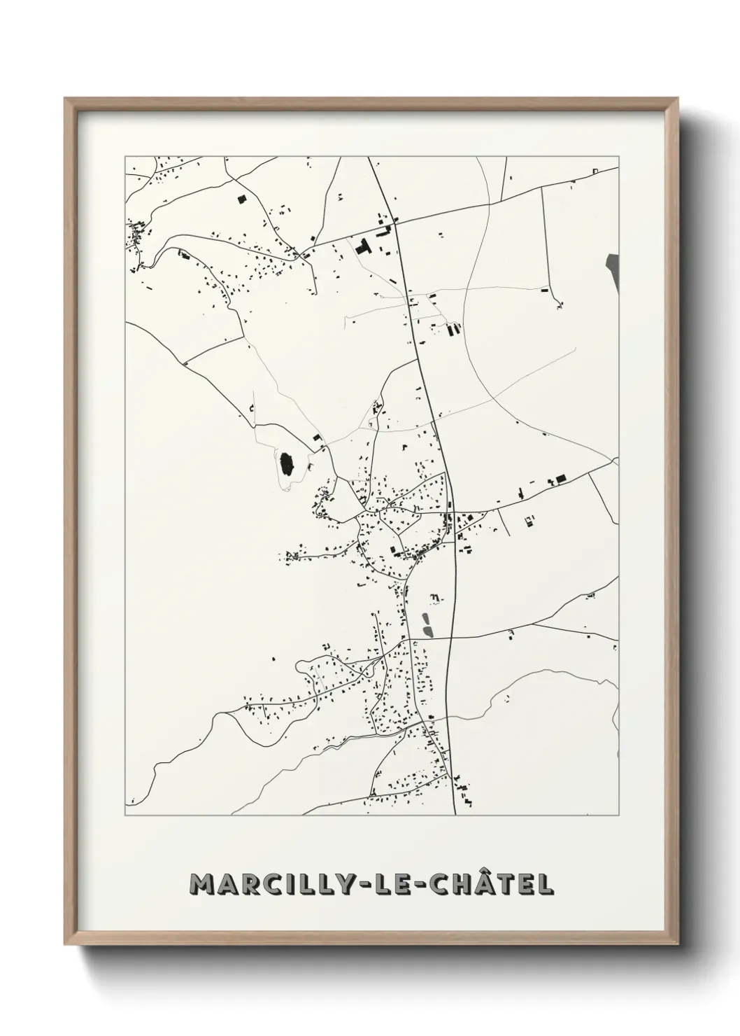 Un poster carte Marcilly-le-Châtel