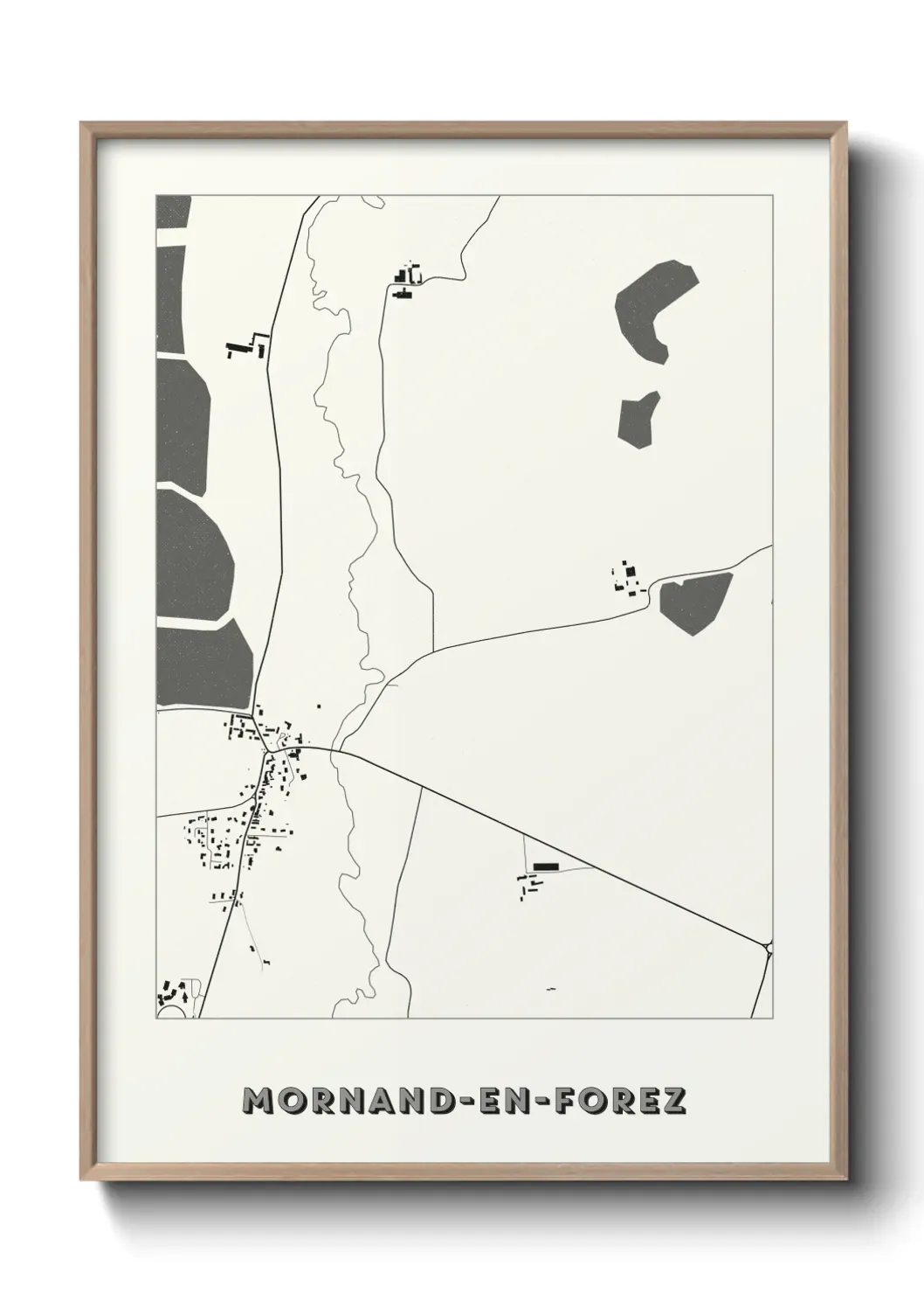 Un poster carte Mornand-en-Forez