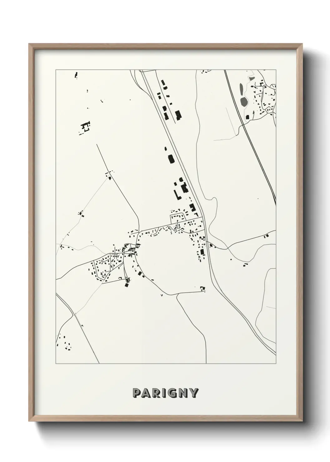 Un poster carte Parigny