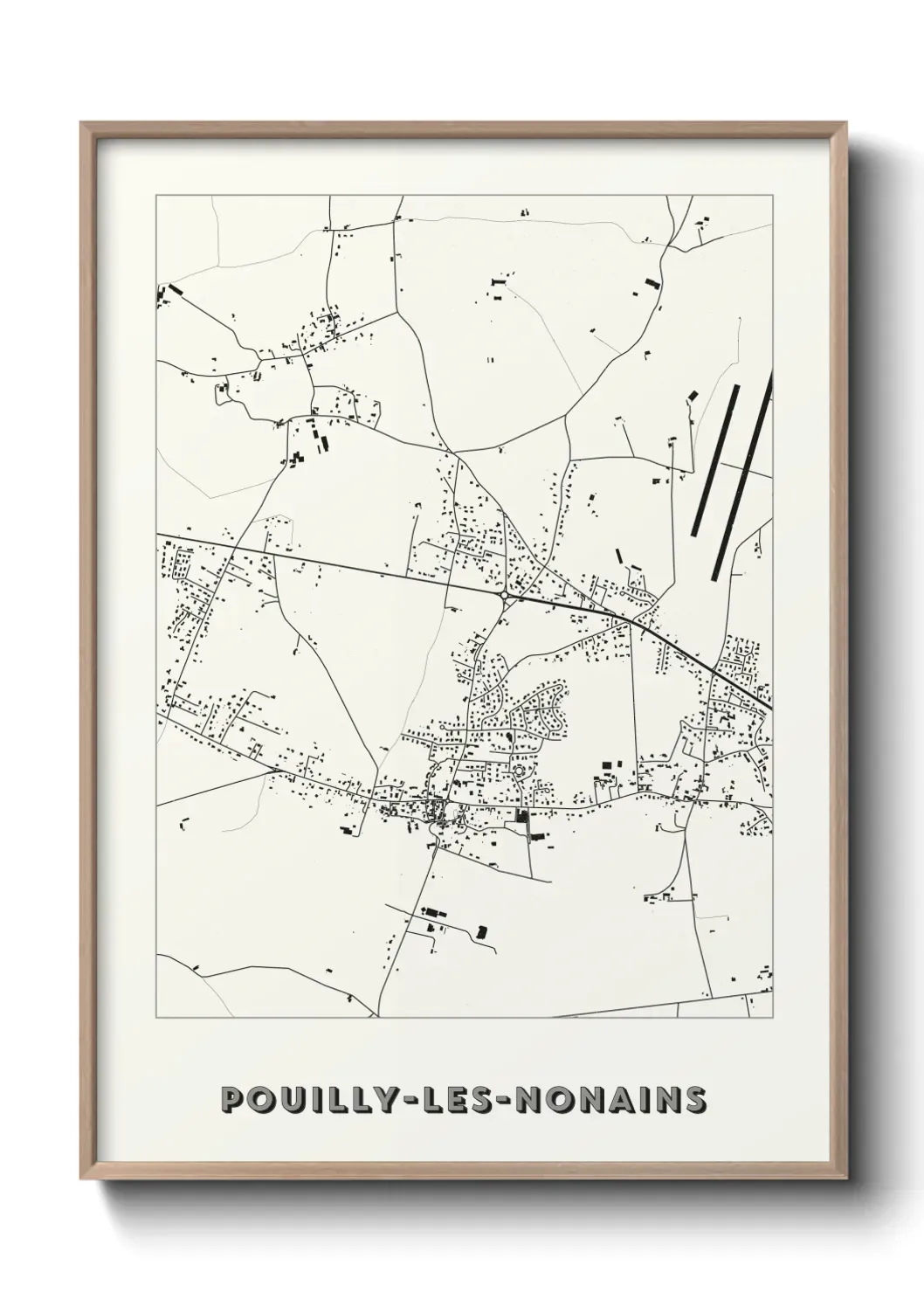 Un poster carte Pouilly-les-Nonains