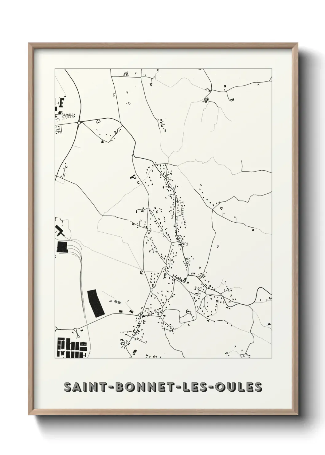 Un poster carte Saint-Bonnet-les-Oules