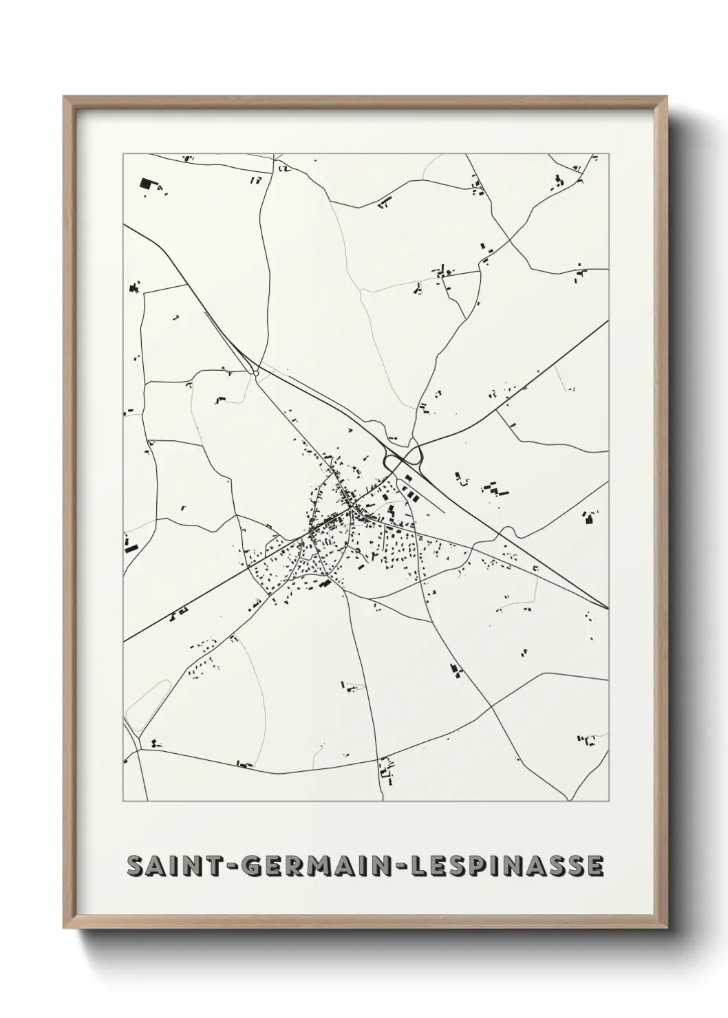 Un poster carte Saint-Germain-Lespinasse
