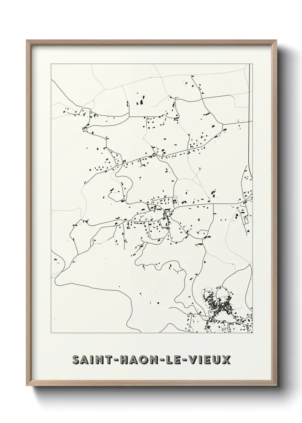 Un poster carte Saint-Haon-le-Vieux