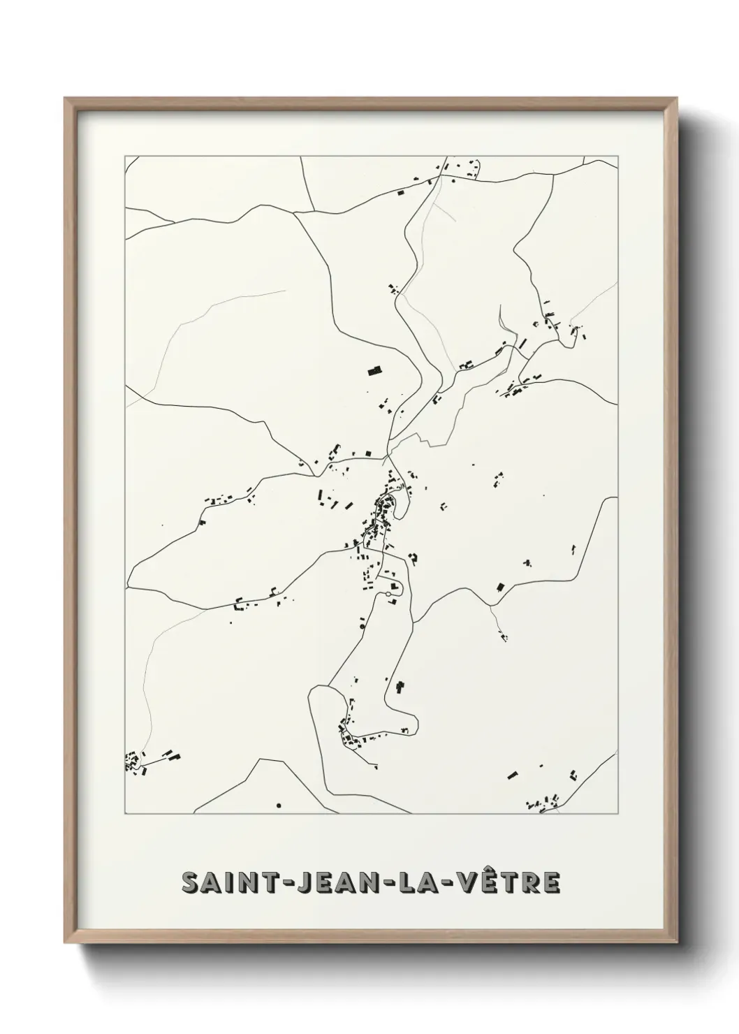 Un poster carte Saint-Jean-la-Vêtre